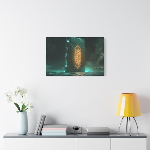 Monolith Glowing with Sacred Runes — Canvas Wall Art — Product Detail View 7