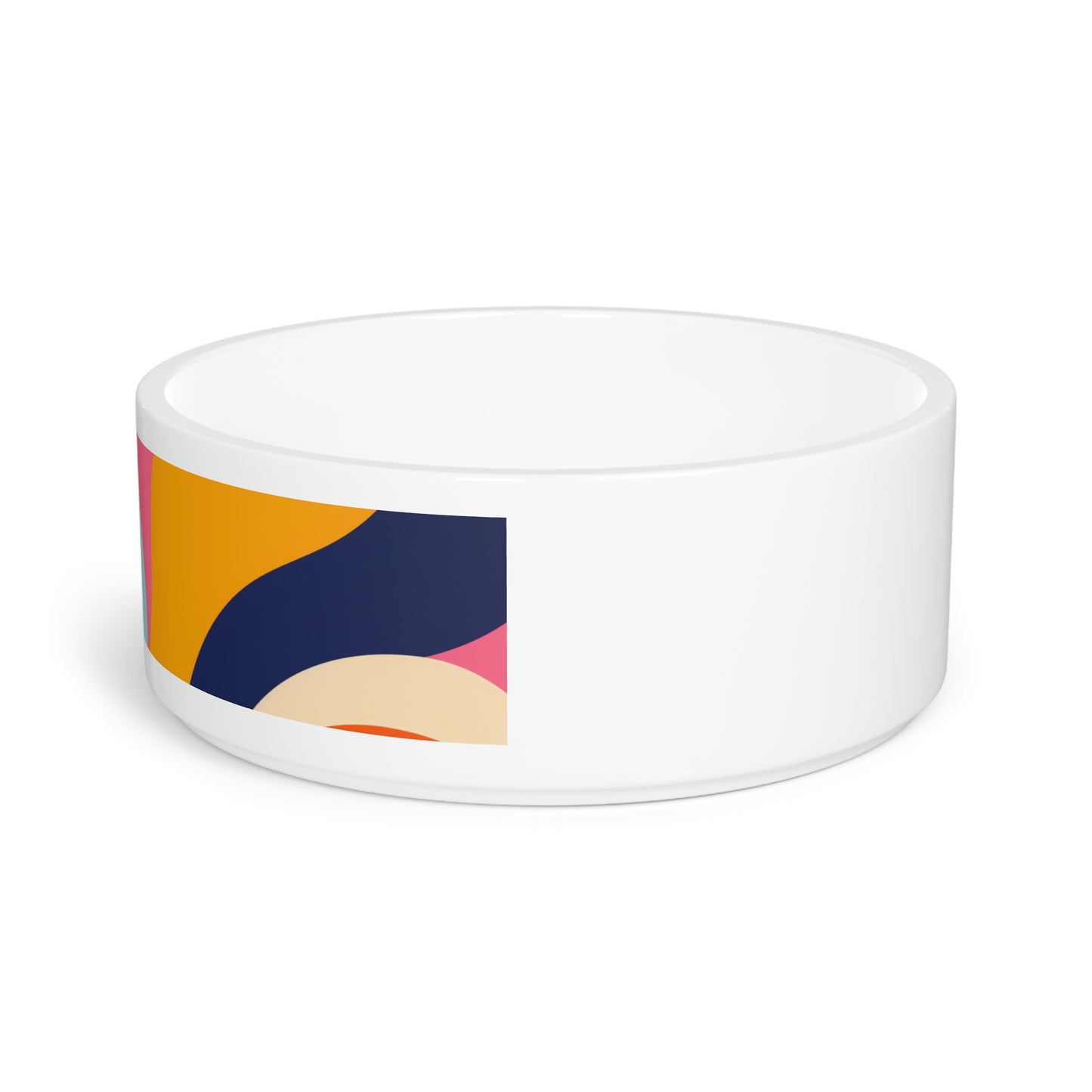 Retro Waves Pet Bowl: Vibrant & Seamless