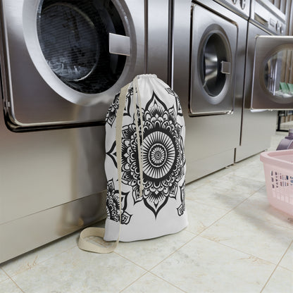 "Zen Mandala Laundry Bag: Tranquil mandala pattern for peaceful laundry days"