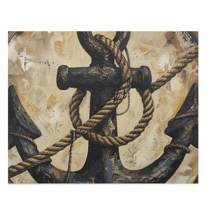 Nautical Anchor and Rope Jigsaw Puzzle - Intricate design for maritime charm