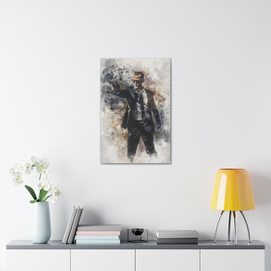 Bring the electrifying presence of Agent Smith from The Matrix into your space with this unique canvas art. Perfect for fans of Agent Smith