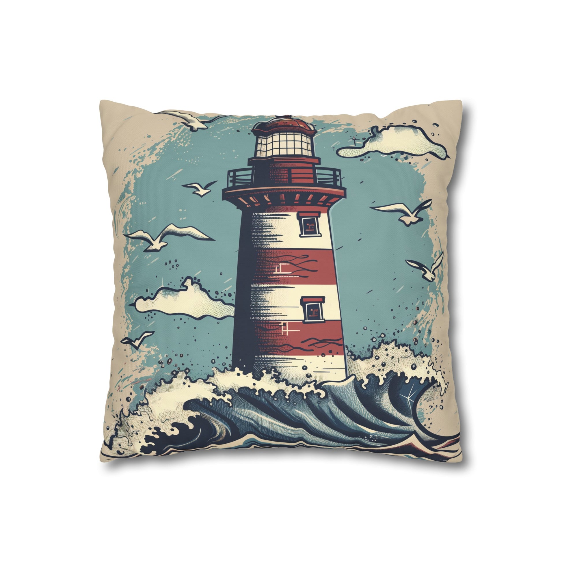 "Serene Lighthouse Watch Pillowcase - High-quality, comfy, and perfect for all seasons. Makes a great gift! Shop now."