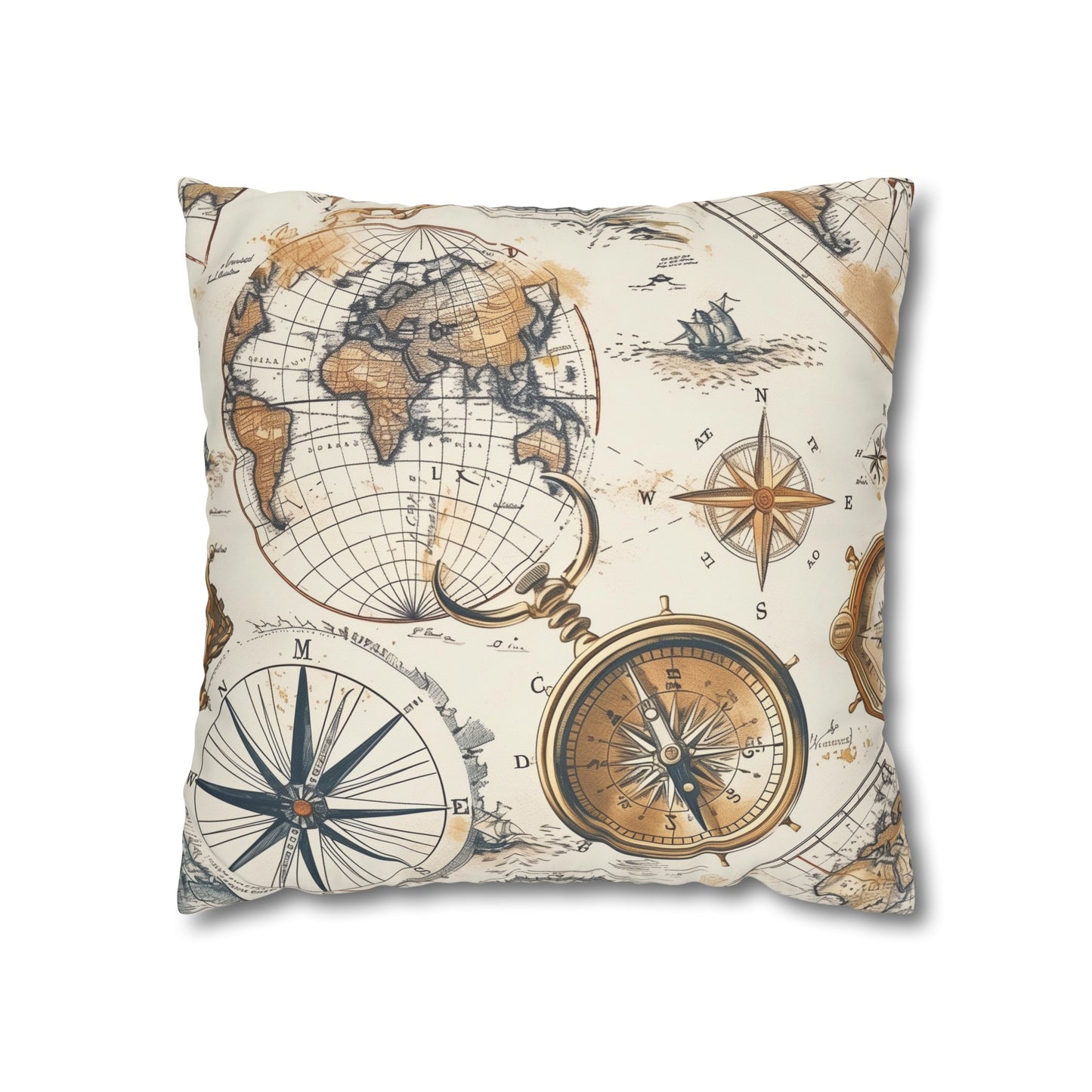 "Vintage Maps Pillowcase - Explore the world from your bed with this charming antique map pattern, adding personality to your space."