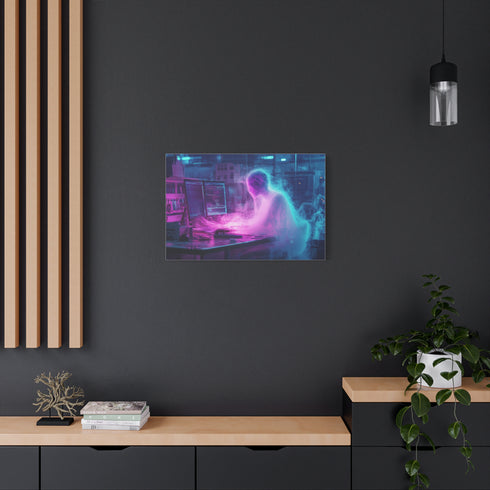 Cyberpunk Data Ghost in Abandoned Lab (Edition II) — Canvas Wall Art — Product Detail View 8