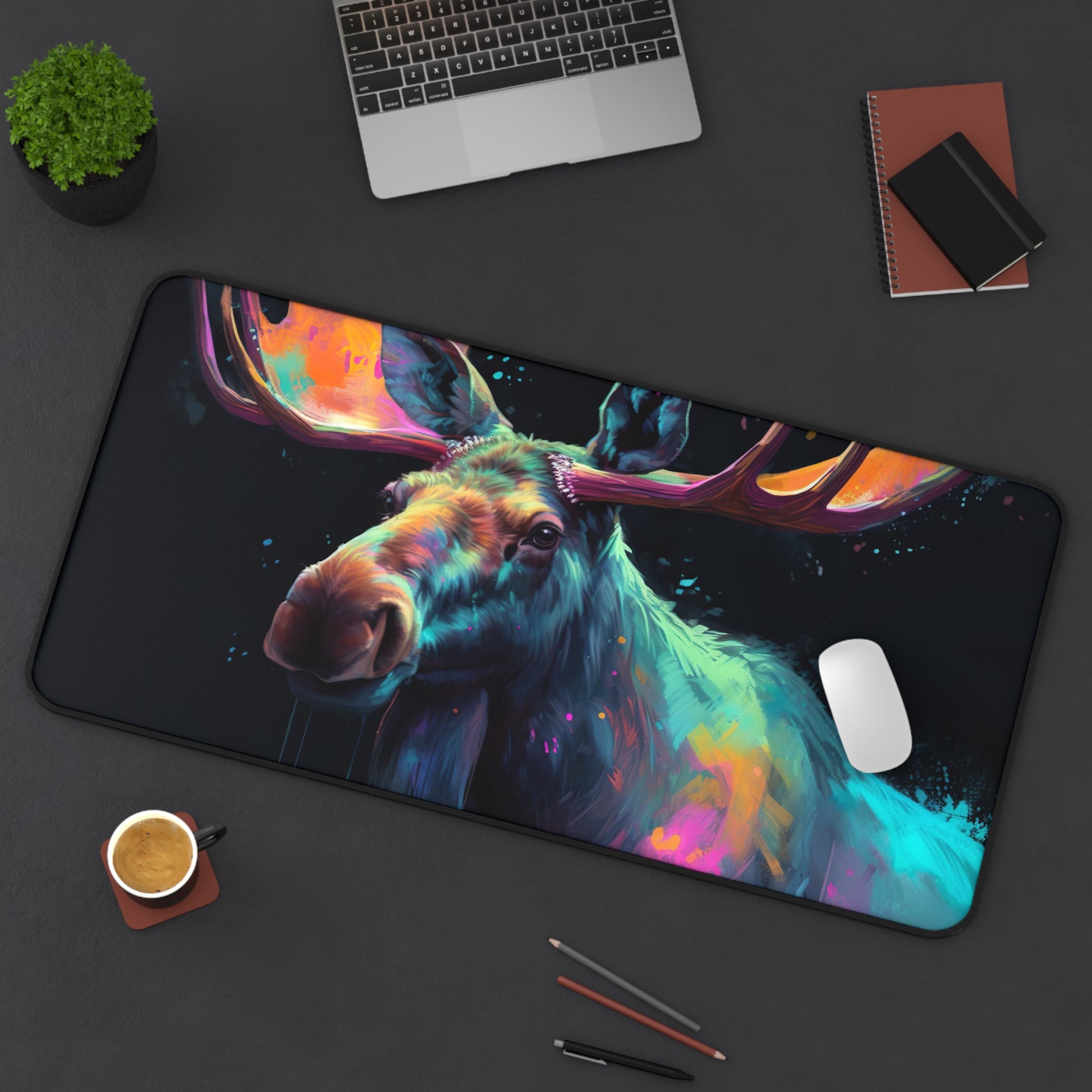 Moose Watercolor Desk Mat | Desk Mat | Accessories, Back-to-School, Desk, Fall Bestsellers, Home & Living, Mouse pad, Mouse Pads, Mousepad, Seasonal Picks, Stationery, TikTok | Prints with Passion