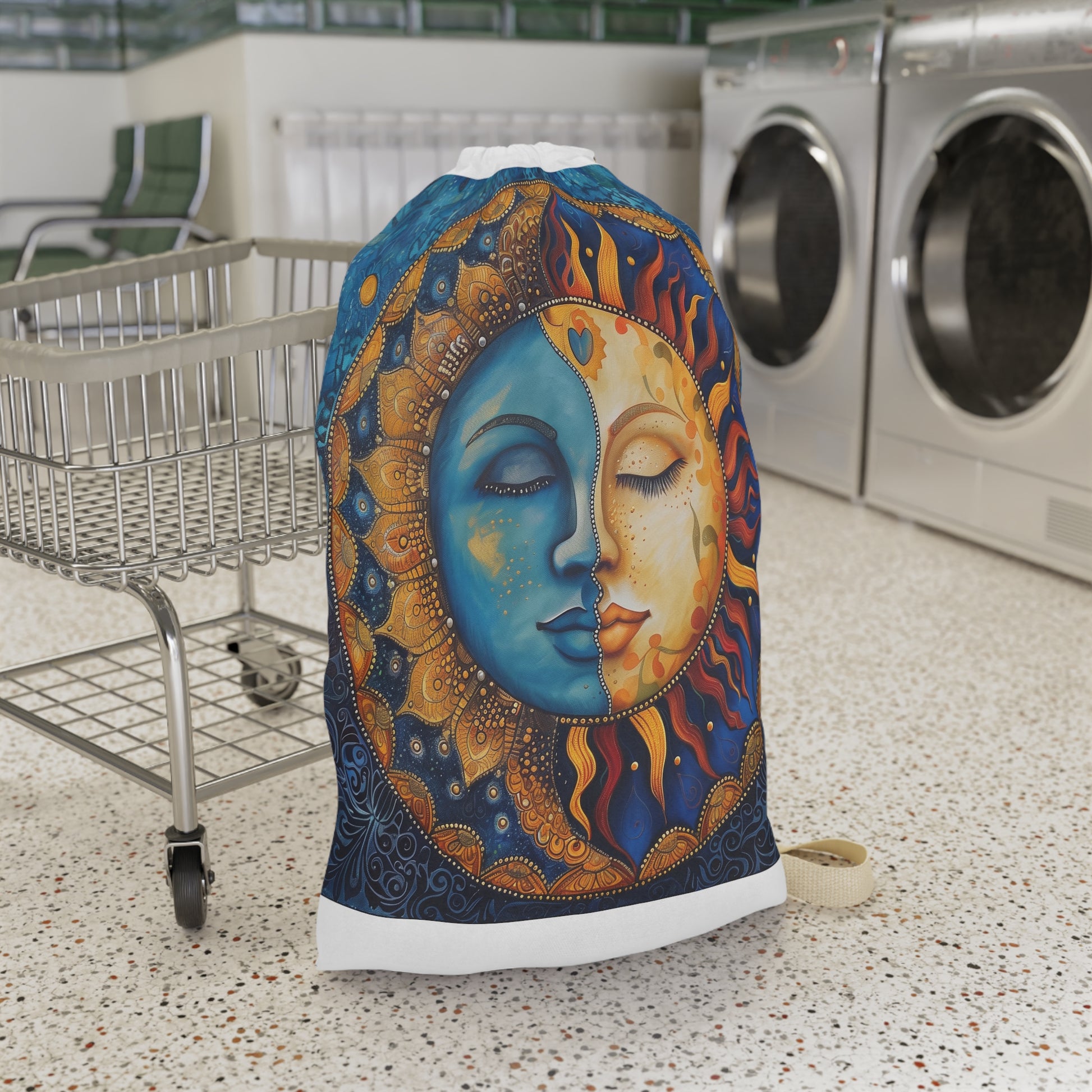 Bohemian Mandala Sun & Moon Laundry Bag for Organized & Stylish Laundry routine