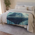 Floating Mountain Surrounded by Whales — Plush Fleece Throw Blanket — Product Detail View 6