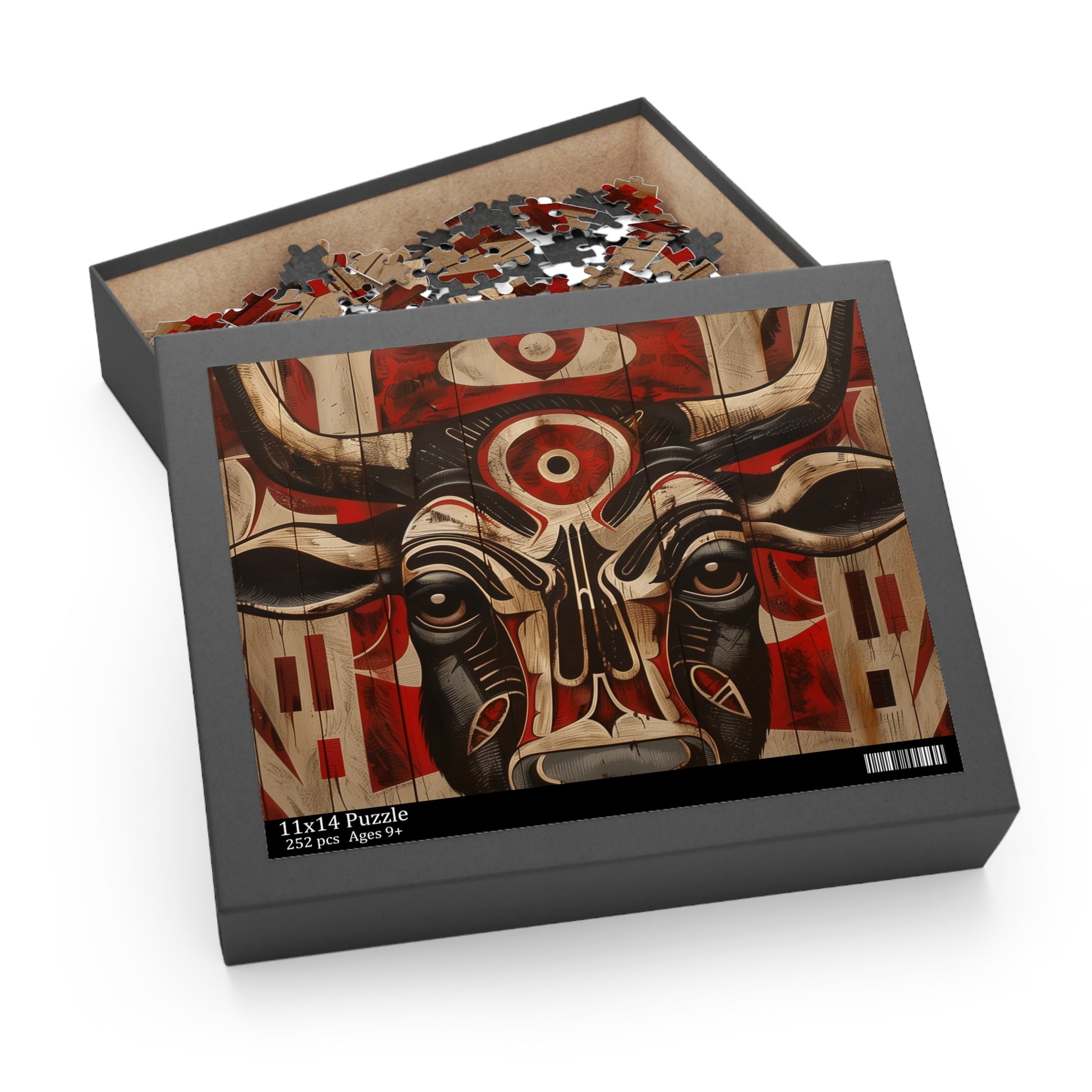 "Explore ancient tribal animal symbolism with this intricate jigsaw puzzle"