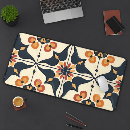 "Artisan Tiles desk mat - timeless beauty in a seamless pattern, stylish and durable workspace accessory. Upgrade your decor now!"