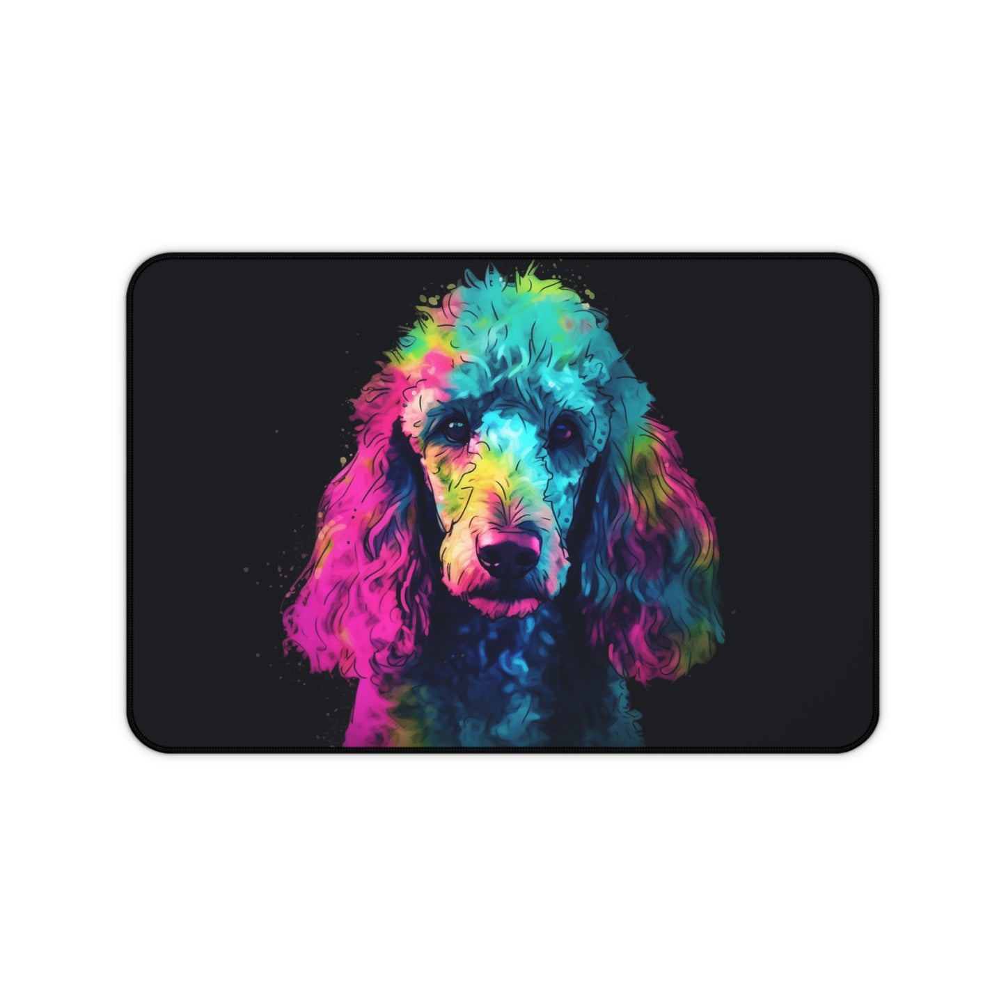 "Poodle Pup Desk Mat - Add charm and protection to your workspace with cute poodle print, perfect for home office decor."