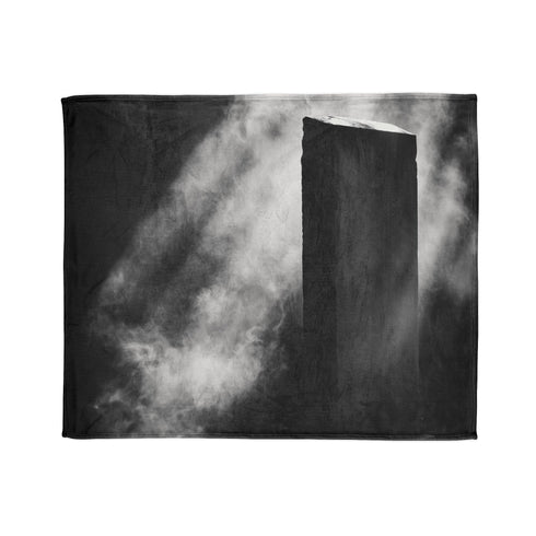 Echoes of Light Around Temple Monolith Plush Fleece Throw Blanket