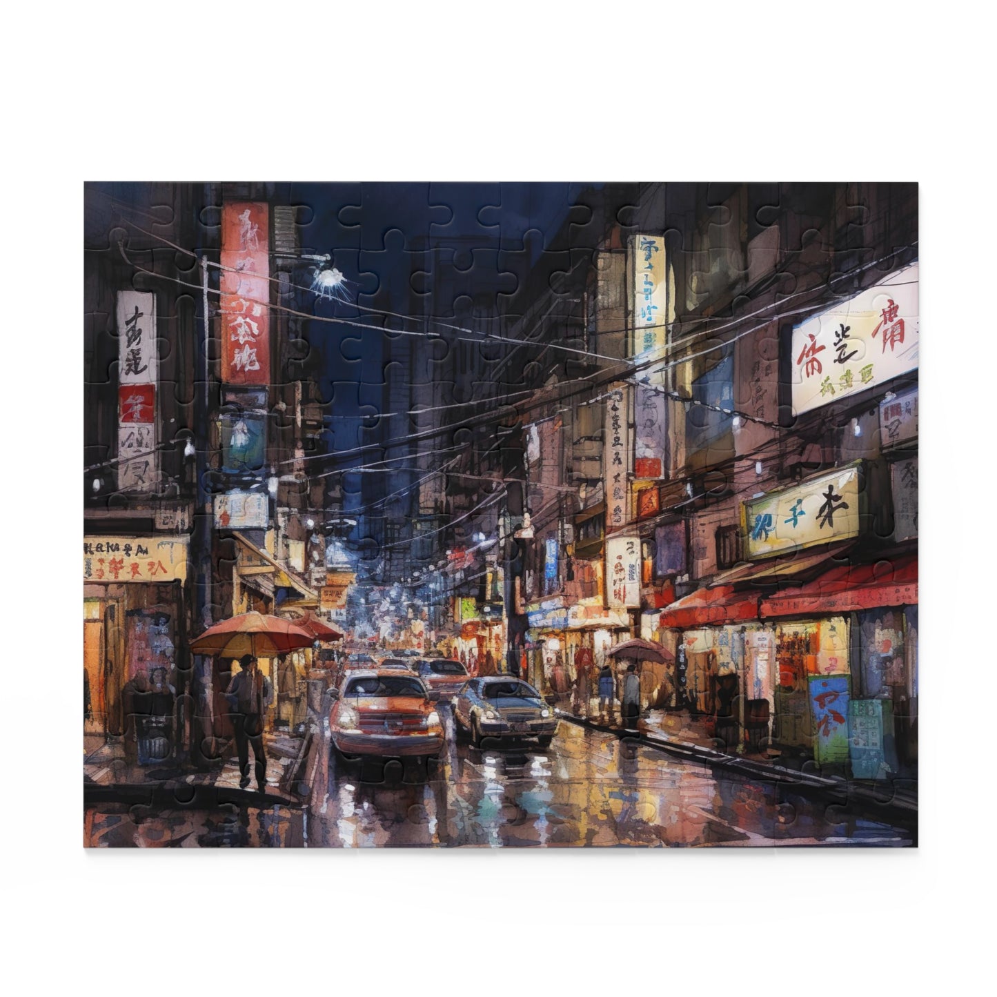 "Tokyo Night Skyline Jigsaw Puzzle - Stunning panoramic view of illuminated cityscape"