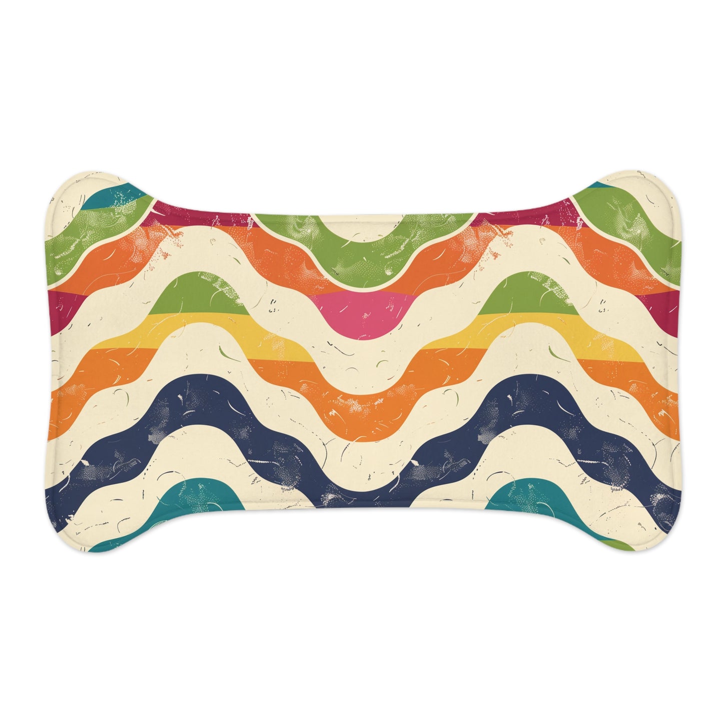 Retro Wave Pet Feeding Mat: Vibrant, Seamless, Stylish