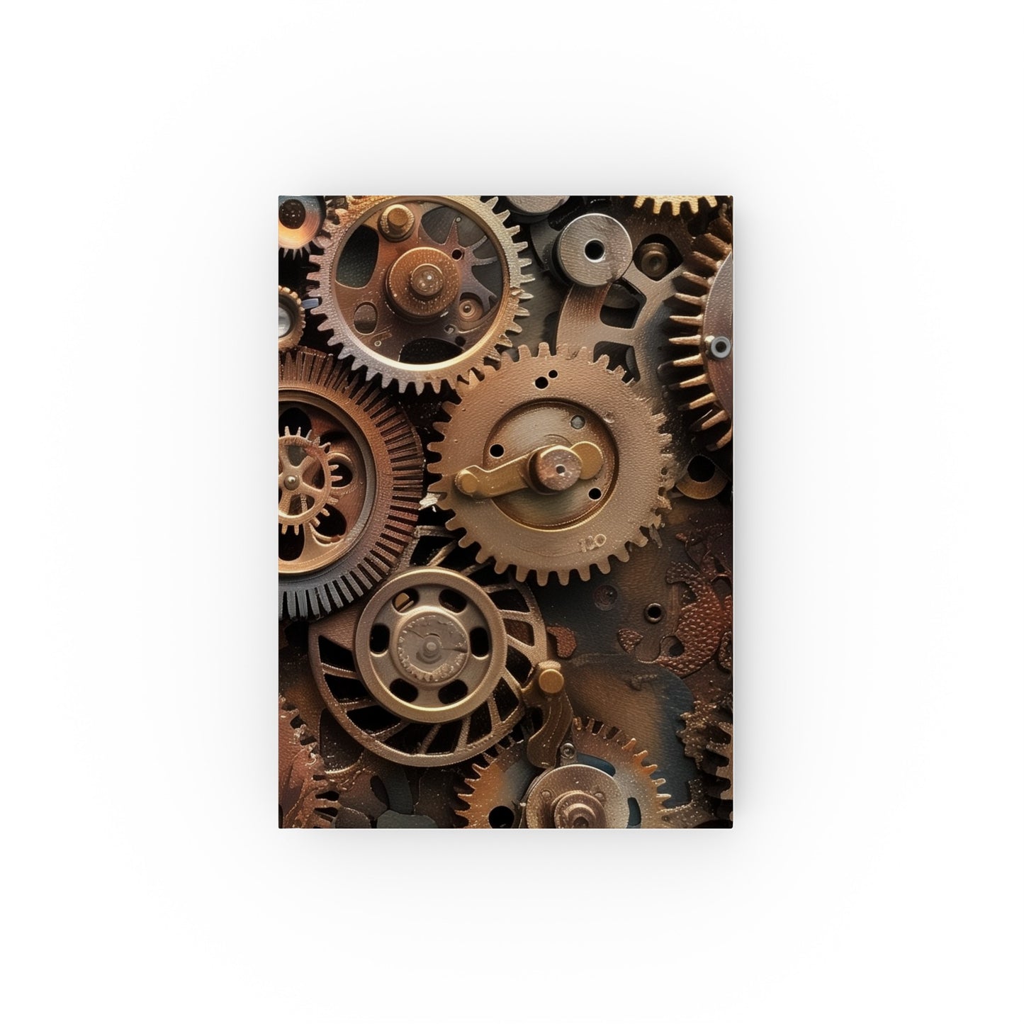 "Steampunk journal with intricate gear design, perfect for sparking imagination! High-quality, versatile, and stylish. Makes a great gift. Shop now!"