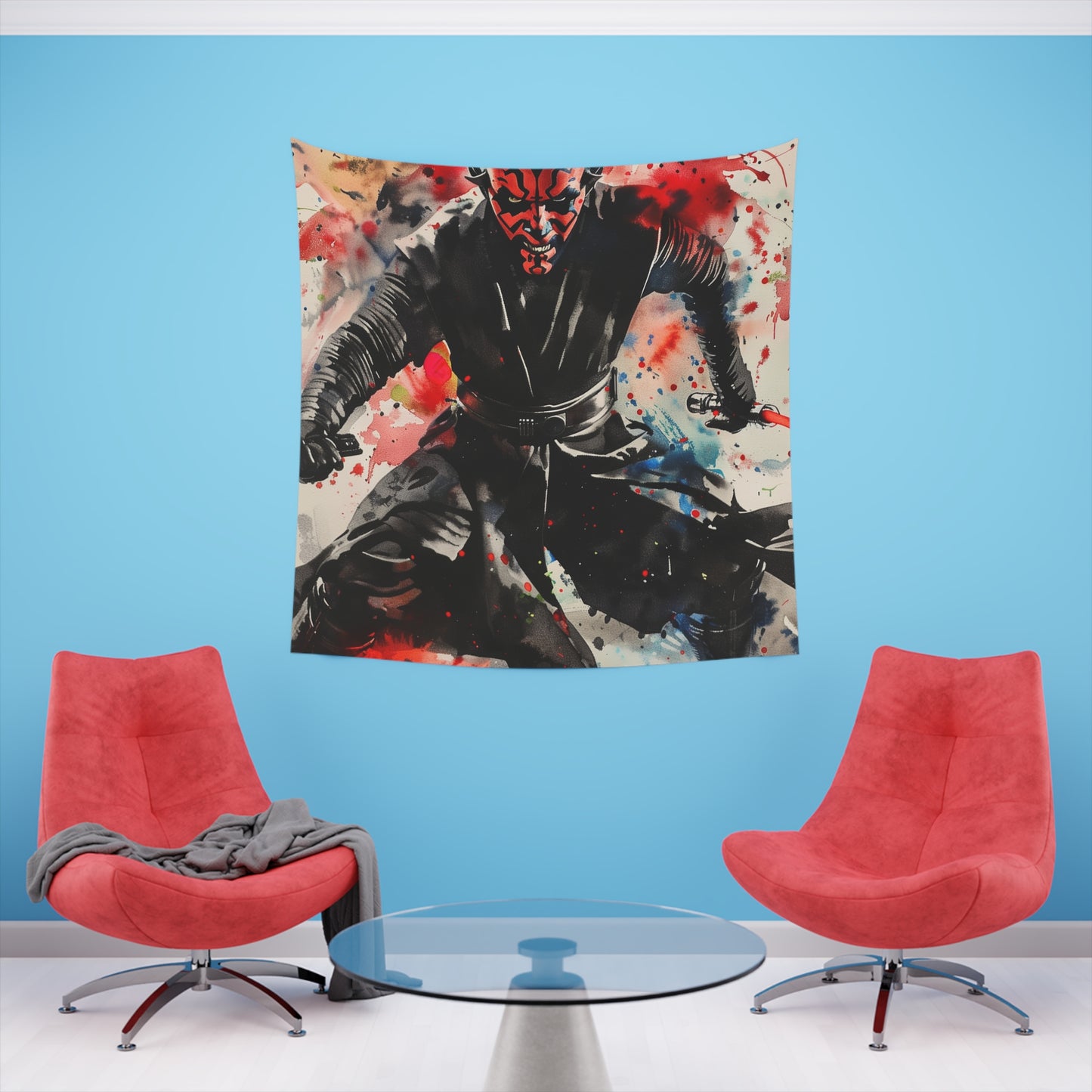 Darth Maul: A Star Wars Tapestry | Wall Tapestry | All Over Print, AOP, Decor, Halloween, Home & Living, Home Decor, Indoor, Spring Essentials, Sublimation, Tapestry | Prints with Passion