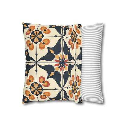 "Vibrant Artisan Tiles Pillowcase - Elevate your bedroom decor with intricate seamless pattern inspired by traditional tiles"