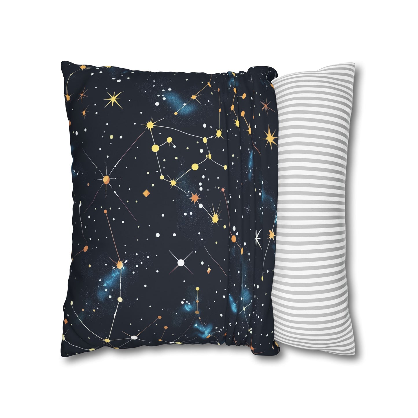 "Starry Night Constellation Stars pillow case for cosmic dreamers"