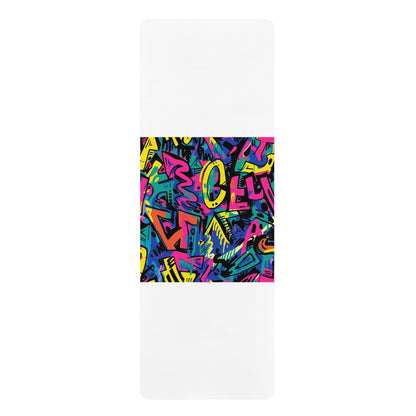 Neon Graffiti Urban Yoga Mat | Home Decor | Home & Living, Mother's Day, Rugs & Mats, Sports, Spring Essentials, Sublimation, Summer Picks, TikTok | Prints with Passion