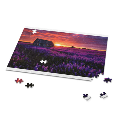 Colorful Dutch flowers field puzzle for a relaxing challenge. Vibrant and picturesque countryside scene.