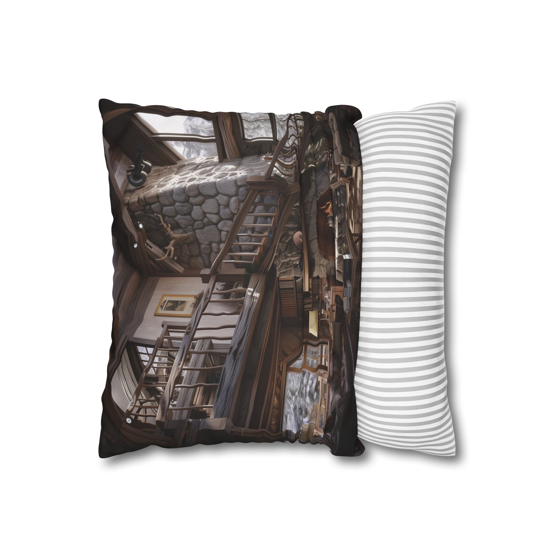 "Cozy Mountain Cabin Retreat Pillowcase | Rustic design for all seasons"