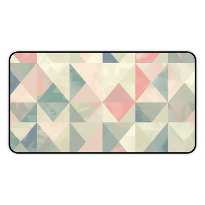 "Pastel Geometrics Desk Mat - Stylish seamless geometric pattern for modern workspaces"