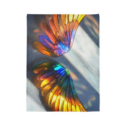 Solar Wings Casting Prism Shadows Plush Fleece Throw Blanket