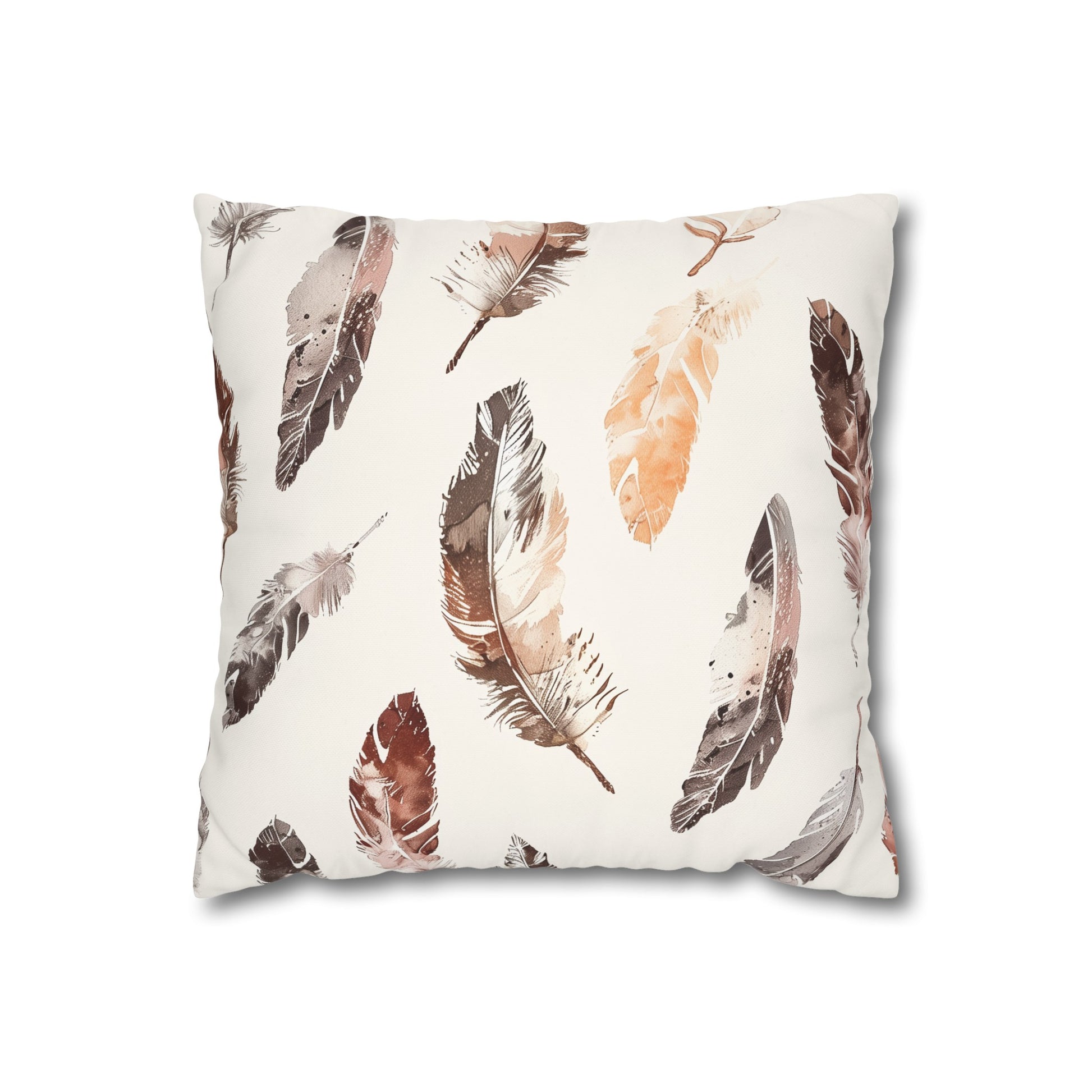 "Boho Feathers Pillow Case - Stylish oasis with trendy seamless feather pattern, elevate your sleep space"