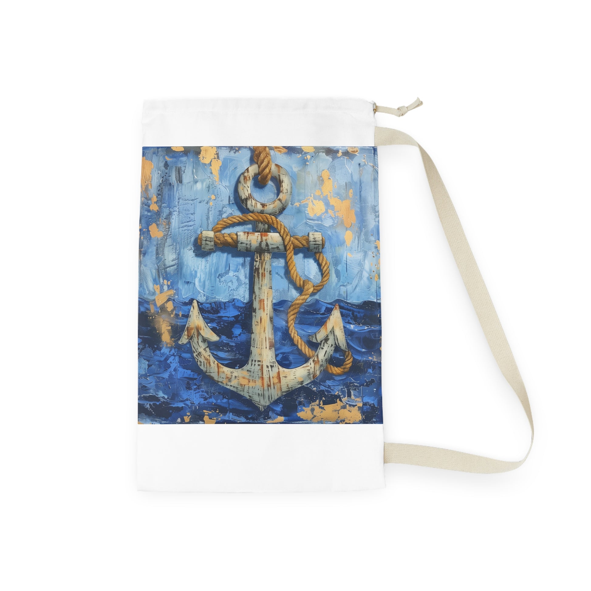 Nautical Anchor and Rope Laundry Bag – Keep laundry organized with stylish marine flair.