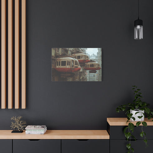 Sci-Fi City with Floating Trains — Canvas Wall Art — Product Detail View 8