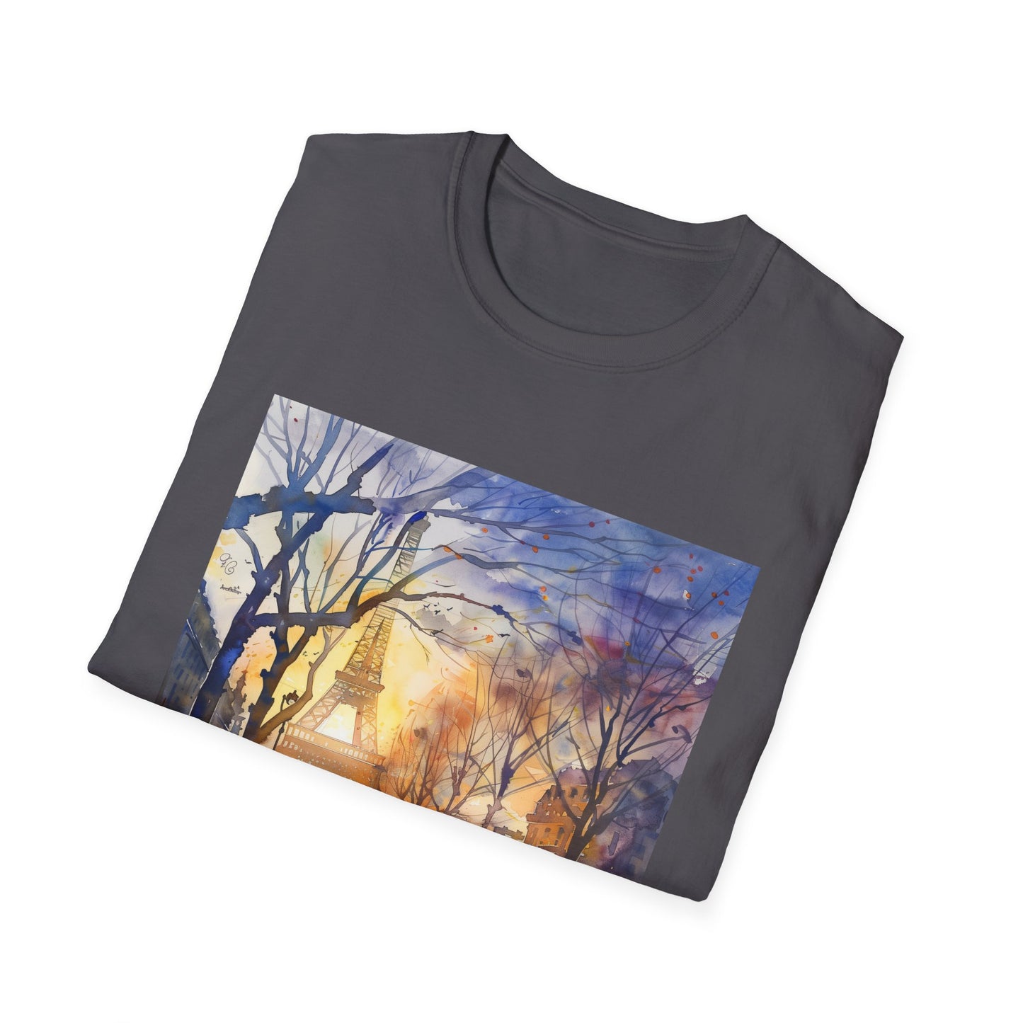 ## Parisian Icon in Watercolor: The Eiffel Tower T-shirt