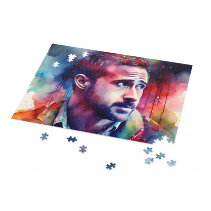 Ryan Gosling Neon Watercolors Puzzle