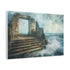 Crystal Tide Sweeping over Ruins (Edition II) — Canvas Wall Art — Side Profile & Stretched Corner Detail