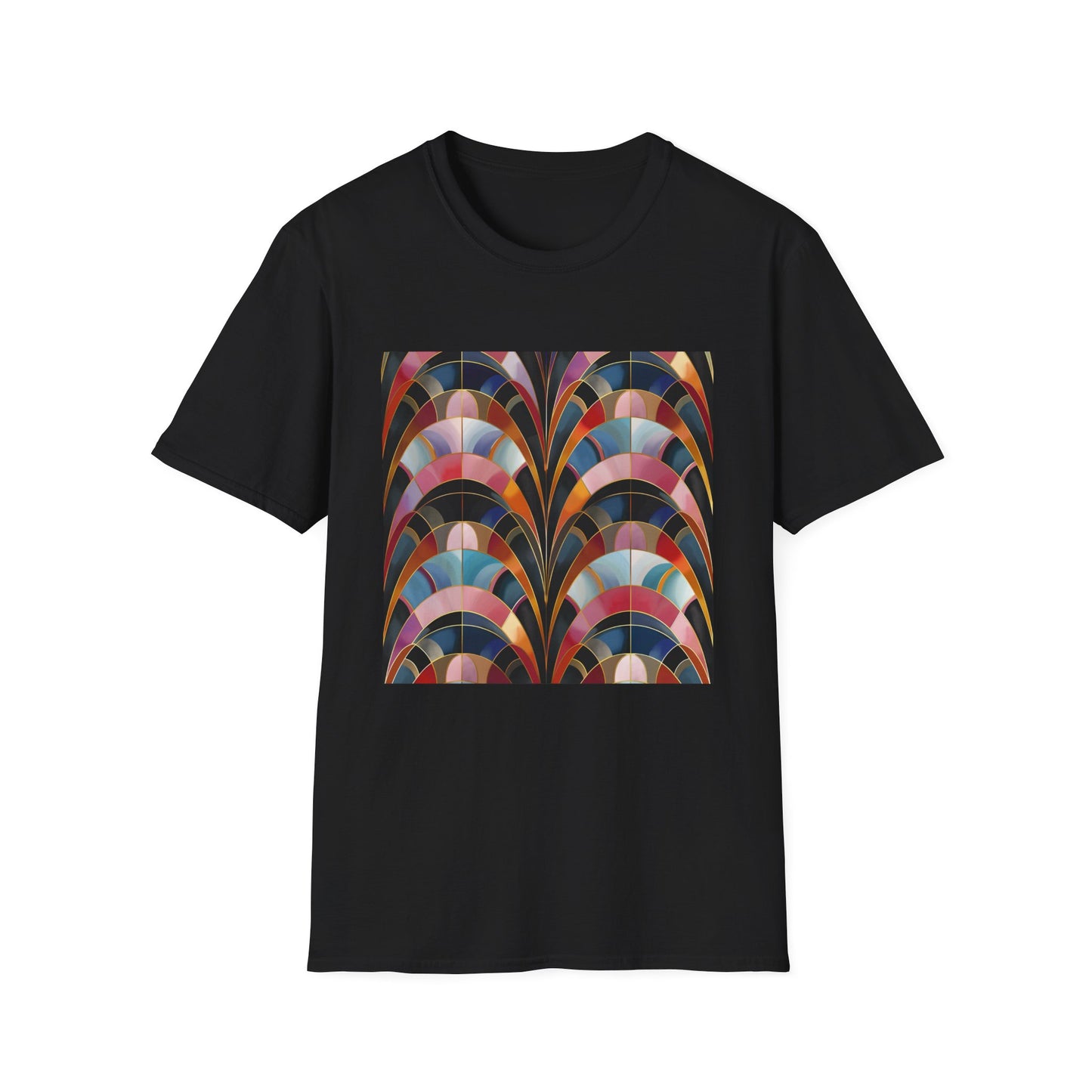 Retro Rhapsody: A Symphony of Geometric Art Deco Patterns | T-Shirt | DTG, Men's Clothing, Regular fit, T-Shirts, Unisex, Women's Clothing | Prints with Passion