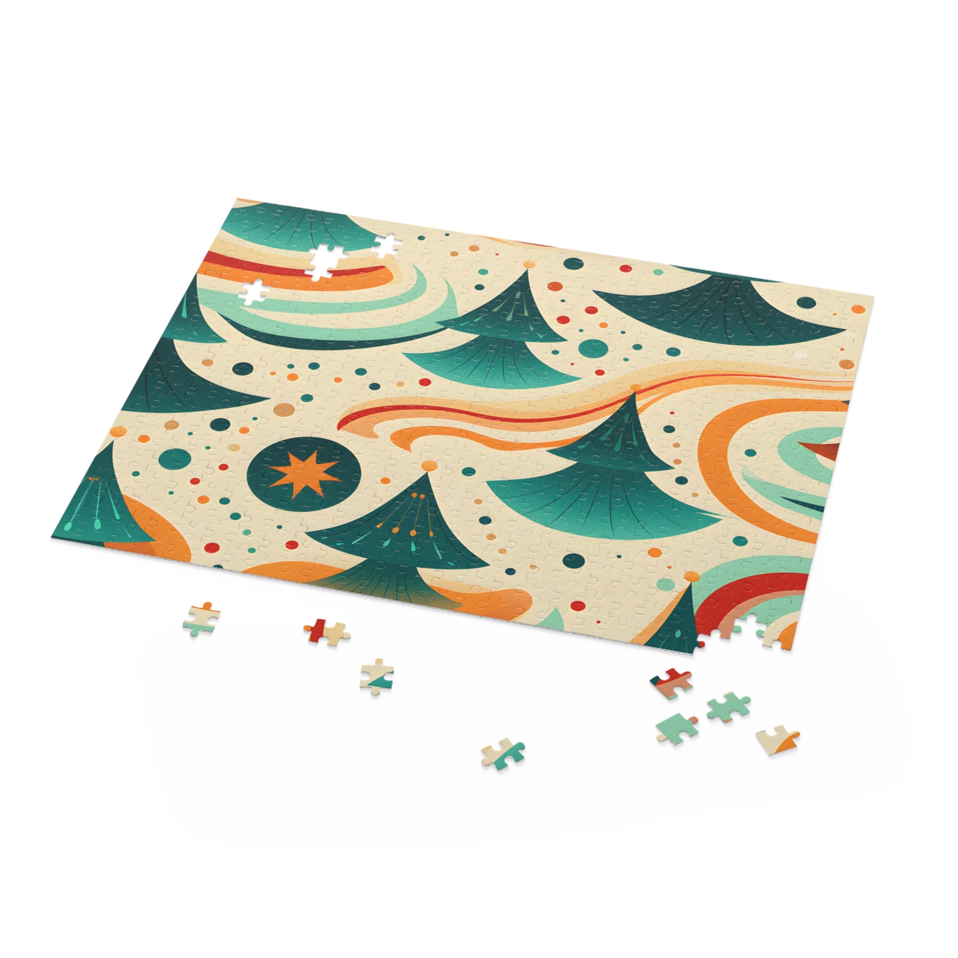 "Retro Pattern Jigsaw Puzzle with Psychedelic 70s Groovy Design by marine7712, Perfect for Relaxing Night In"