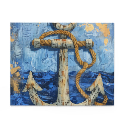 "Anchor and Rope Nautical Jigsaw Puzzle for Maritime Decor Enthusiasts"