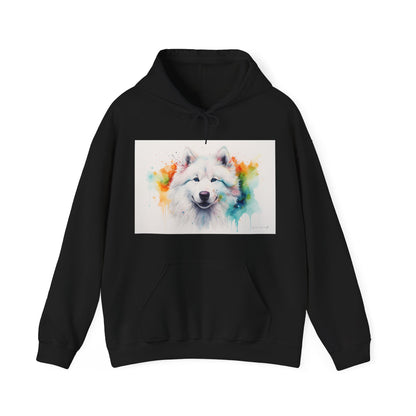 Smiling Samoyed Watercolor Hoodie | Hoodies | DTG, Hoodies, Men's Clothing, Regular fit, Unisex, Women's Clothing | Prints with Passion