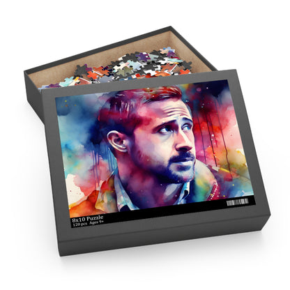 Ryan Gosling Neon Watercolors Puzzle