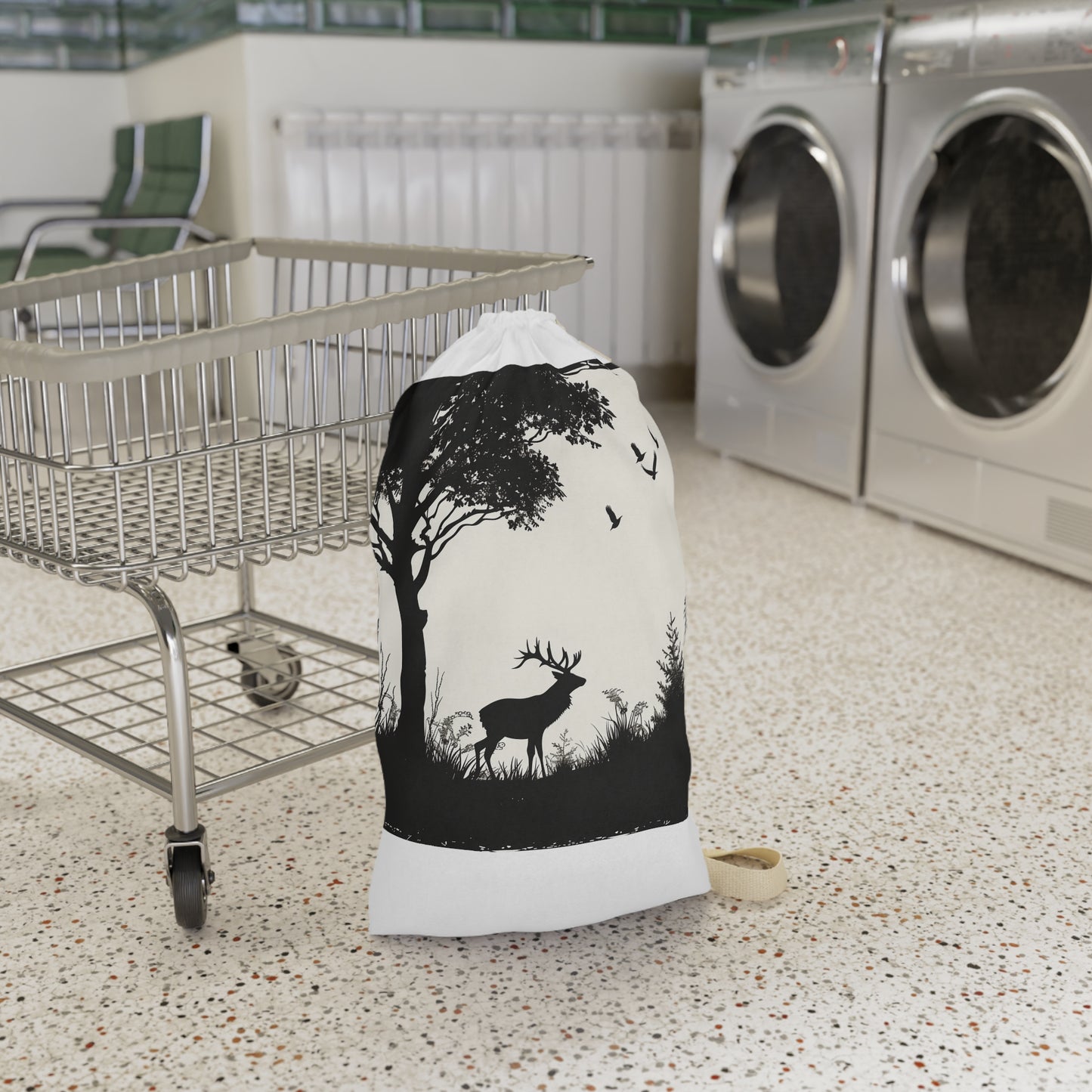 Wildlife Silhouette Laundry Bag - Eco-Friendly Laundry Essential with Animal Designs for Nature Lovers