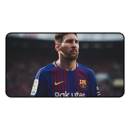 "Lionel Messi 2 desk mat with sleek design, elevating workspace with footballer-inspired style"