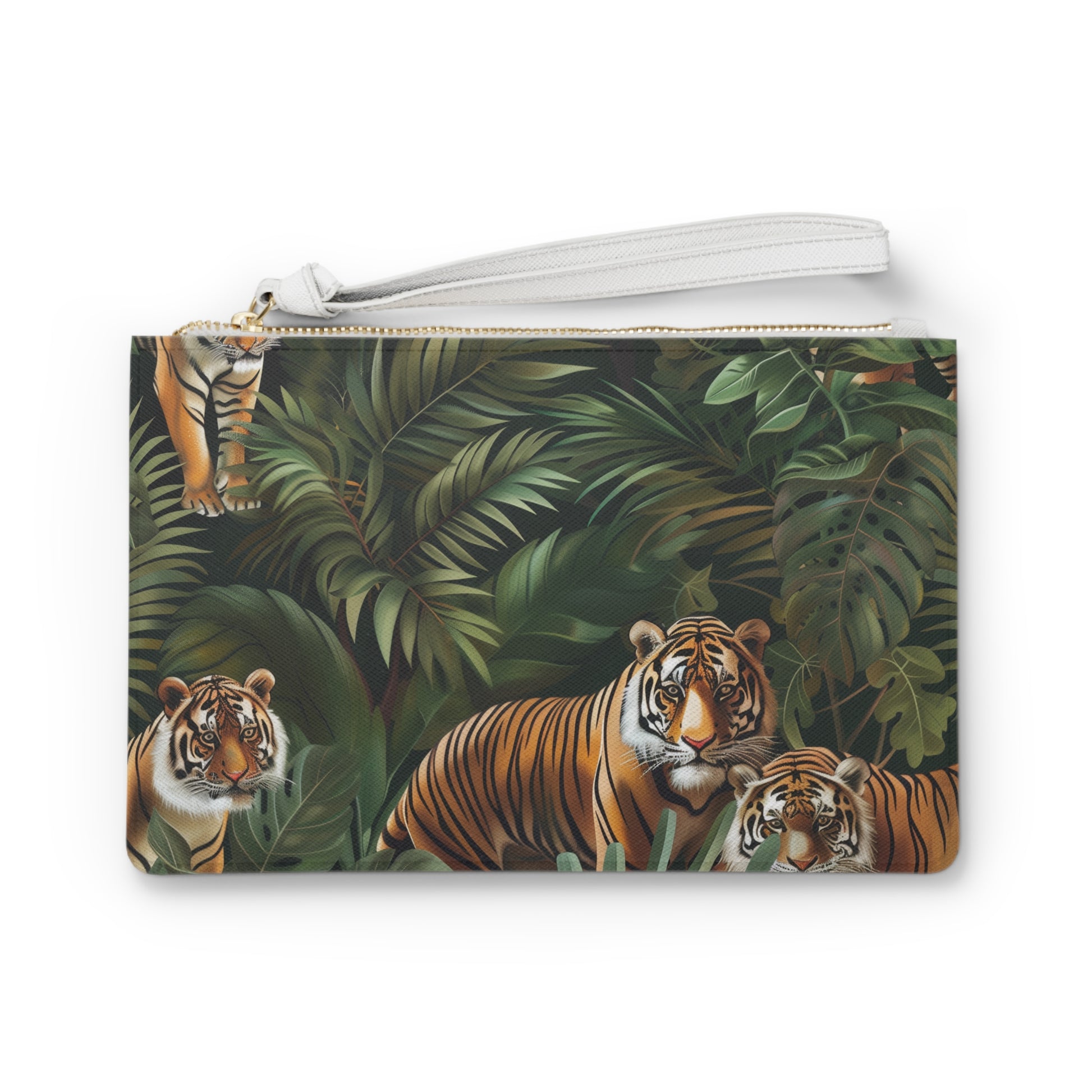 Tiger Jungle Safari Clutch | Clutch Bags | Accessories, All Over Print, AOP, Assembled in the USA, Assembled in USA, Bags, Made in the USA, Made in USA, Vegan | Prints with Passion