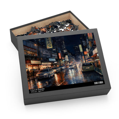 "Tokyo Nighttime Skyline Jigsaw Puzzle - Captivating city lights and iconic landmarks"