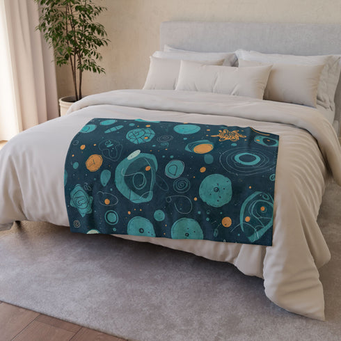 Deep Space Cosmic Nebula Seamless Plush Fleece Throw Blanket - View 6 | Prints With Passion