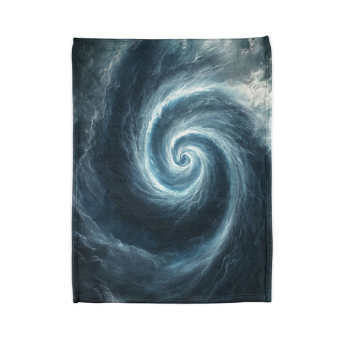 Storm Shaped Like a Spiral Eye Plush Fleece Throw Blanket