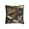 Robot Librarian in Digital Archives Double-Sided Square Cushion Cover