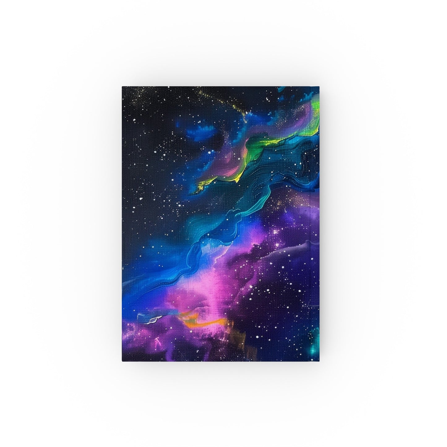 "Neon Galaxy Journal: Capture cosmic energy in vibrant hues, perfect for stargazing dreams and celestial sketches. High-quality, versatile, and stylish - makes a great gift! Explore the cosmos with Cosmic Vibrations!"