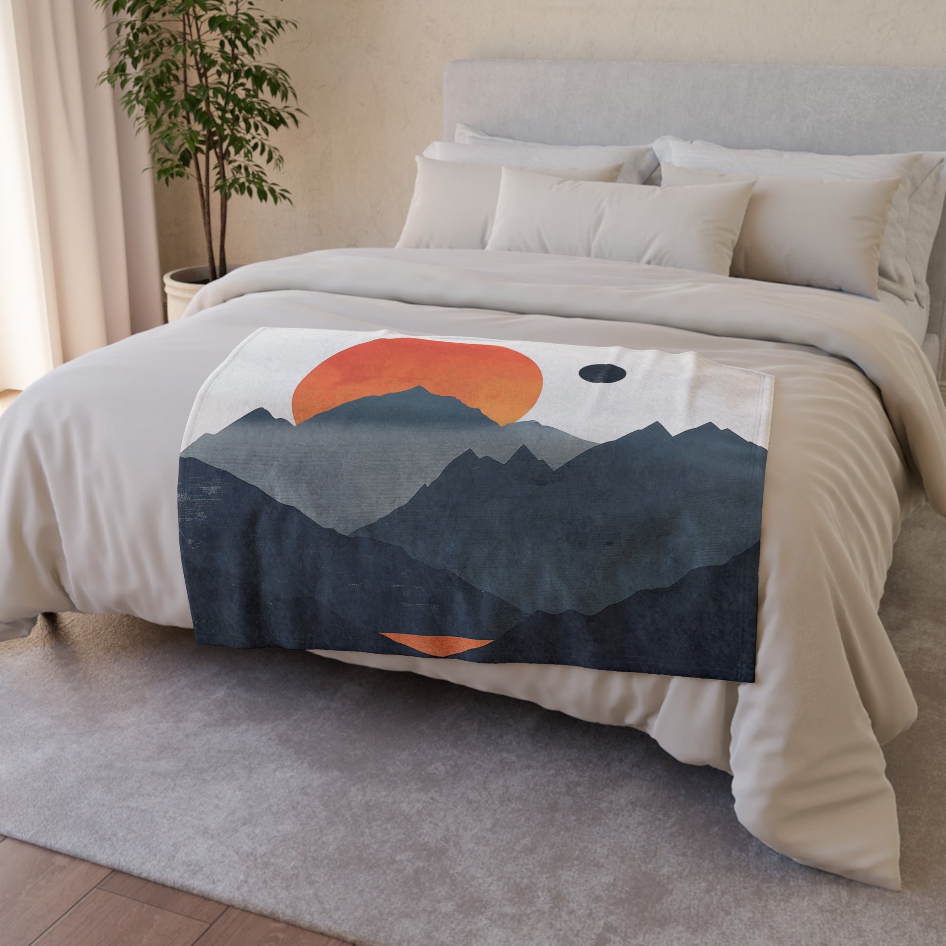 perfect for a minimalist mountain escape. Find your serenity with this cozy blanket today.