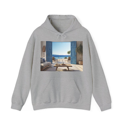 Copy of Serene Open Window Watercolor Hoodie