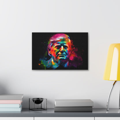 Trump Neon Watercolor Canvas Print