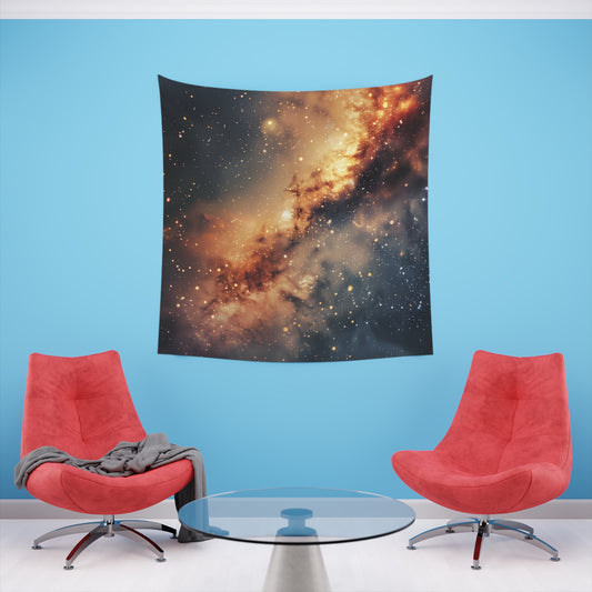 Cosmic Symphony: A Galaxy Tapestry | Wall Tapestry | All Over Print, AOP, Decor, Halloween, Home & Living, Home Decor, Indoor, Spring Essentials, Sublimation, Tapestry | Prints with Passion