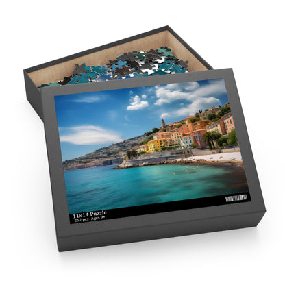 French Riviera Jigsaw Puzzle - Experience the beauty of the iconic coastline and charming villages in this engaging puzzle for travel lovers and enthusiasts.